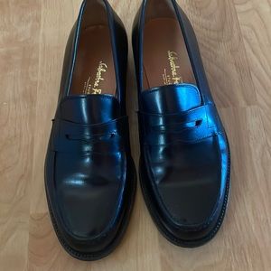 Mens Ferragamo loafers blk Sz 7